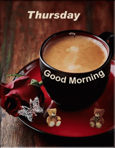 Coffee Cup on Saucer Saying Good Morning