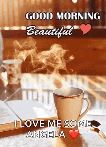 Coffee Cup Saying Good Morning Beautiful GIF