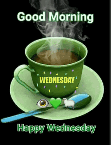 Coffee Cup Saying Good Morning Wednesday Happy Wednesday GIF