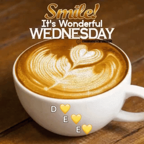 Coffee Cup Saying Smile It's Wonderful Wednesday
