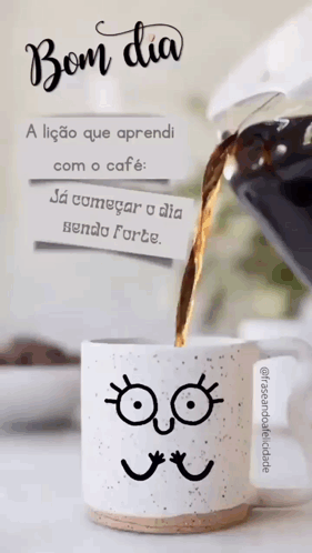 Coffee Cup with Cartoon Face