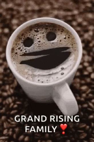 Coffee Cup With Foam Smiley Face on Coffee Beans