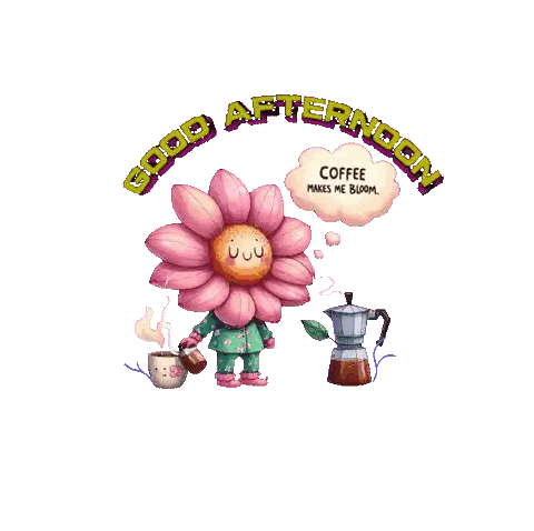 Coffee Cup With Good Afternoon Bloom
