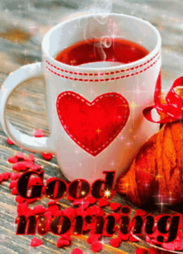 Coffee Cup With Heart and Good Morning
