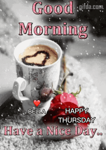 Coffee Cup With Heart Good Morning Bella
