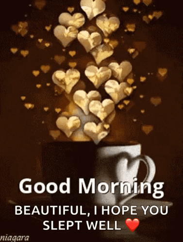 Coffee Cup With Hearts Good Morning