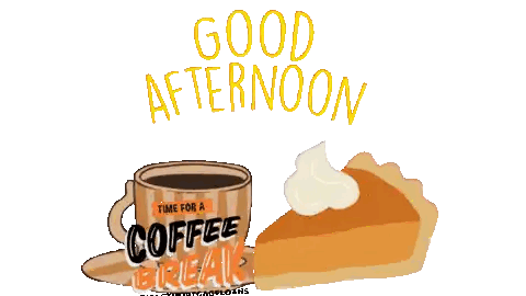 Coffee Cup With Pumpkin Pie Good Afternoon