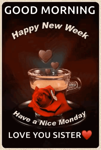 Coffee Cup with Rose Good Morning