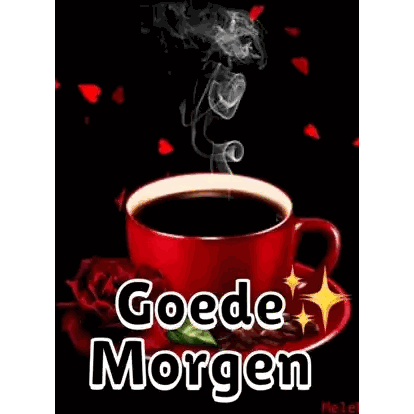 Coffee Cup With Roses and Hearts