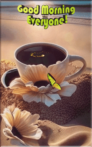 Coffee Good Morning Tuesday Sea Sand GIF