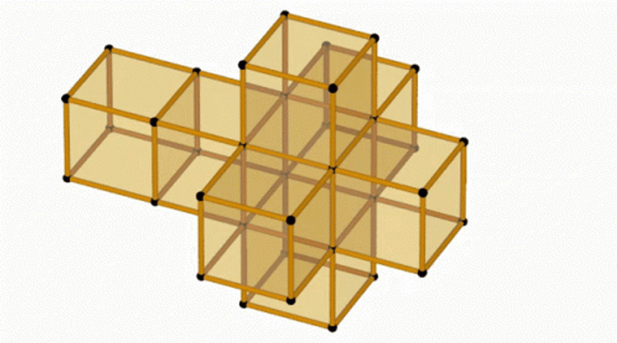 Coffee Hued Tesseract Expanding Loop GIF
