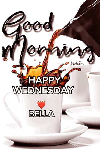 Coffee Poured Into Cup With Name Bella