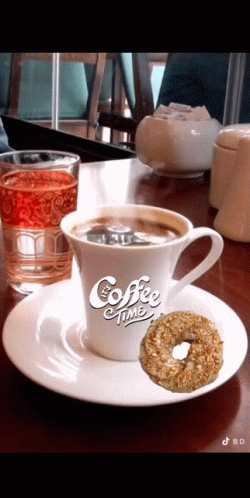 Coffee Time With Rotating Time GIF