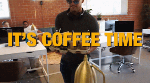 Barista Saying It's Coffee Time GIF