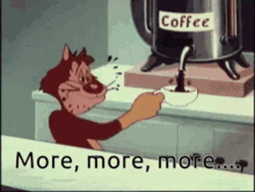 Having Unlimited Coffee Time With Animated Cat GIF