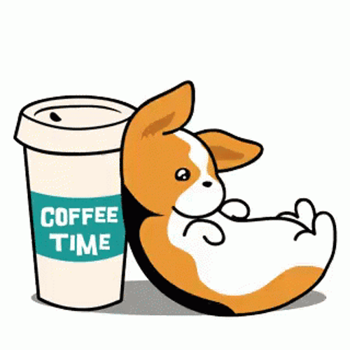 Coffee Time Corgi Dog GIF
