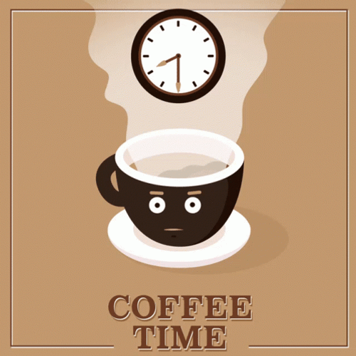 Coffee Time In Black Cup GIF