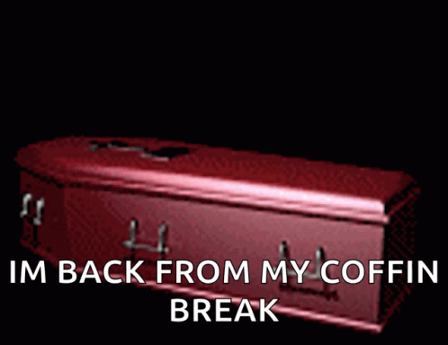Coffin Animated Skeleton Back From Break GIF