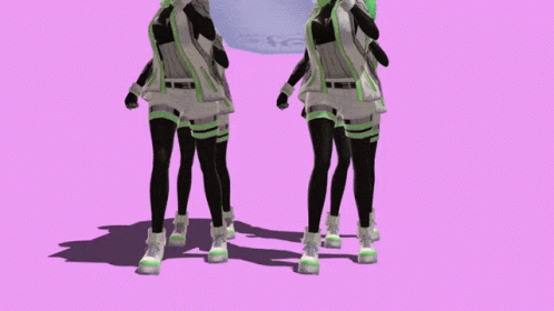 Coffin Dance Animated Green Haired Girl GIF