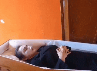 Coffin Open Casket Person Alive GIF