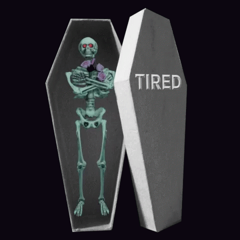 Coffin Open Skeleton Tired Sleep GIF