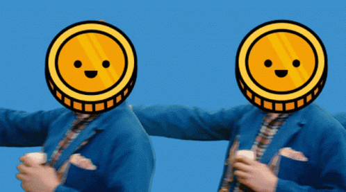 Coin Emoji Falling Line GIF