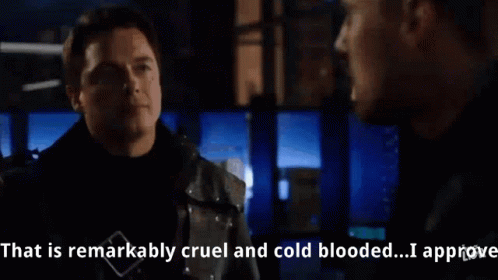 Cold Blooded Malcom Merlyn And Damien Darhk GIF