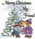 Cold Cute Bears Merry Christmas Friend GIF