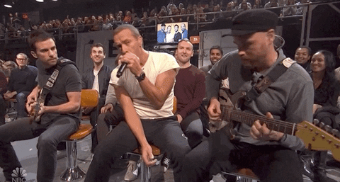 Coldplay Performing While Sitting Snl GIF