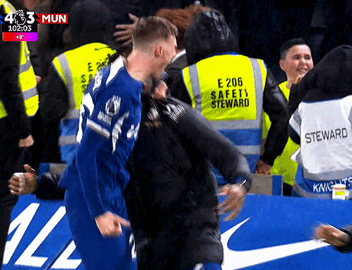 Cole Palmer Team Group Hug GIF