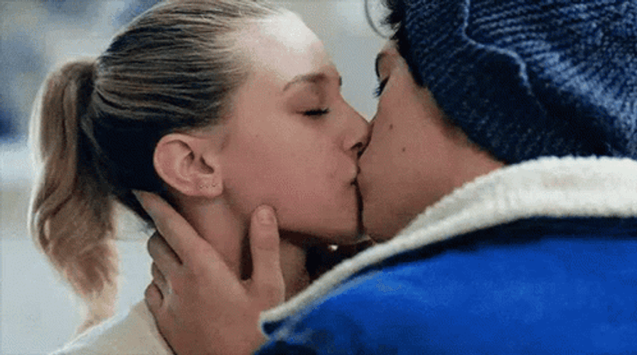 Cole Sprouse And Lili Reinhart Big Kiss GIF