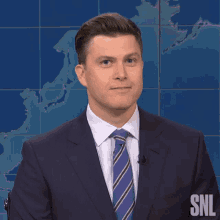 Colin Jost Looking Around GIF
