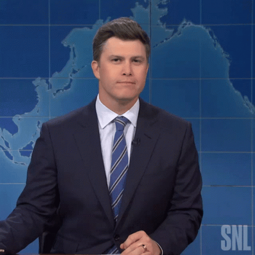 Colin Jost Not Amused GIF