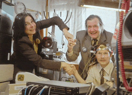 Collaboration Three People Shaking Hands GIF