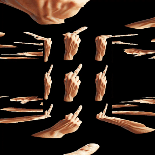 Collage Hands Giving Middle Finger