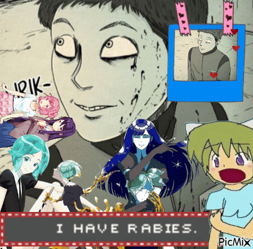 Collage of Cartoon Characters Saying I Have Rabies