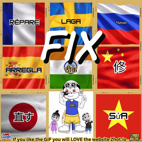Collage Of Flags Saying Fix GIF