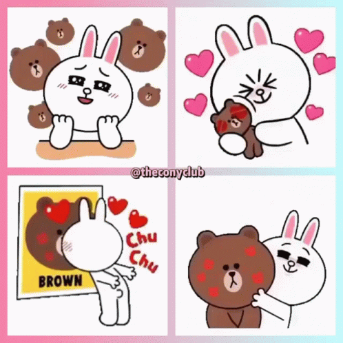 Collage of Four Cartoon Characters Saying Brown