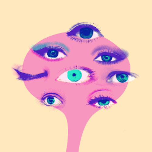 Collage Pastel Trippy Eyes GIF