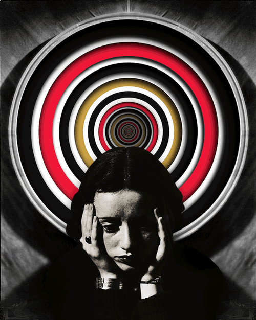 Collage Surreal Girl Spiral GIF