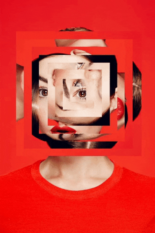 Collage Surreal Red Girl GIF