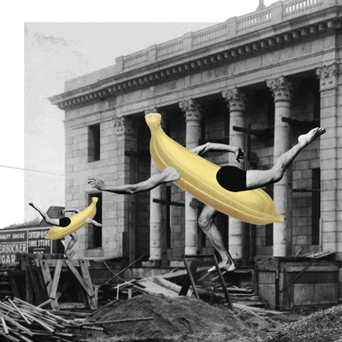 Collage Vintage Banana Dance GIF