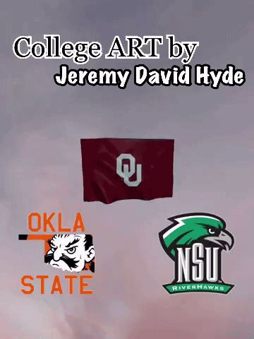College Art by Jeremy David Hyde Oklahoma State Riverhawks and NSU Riverhawks
