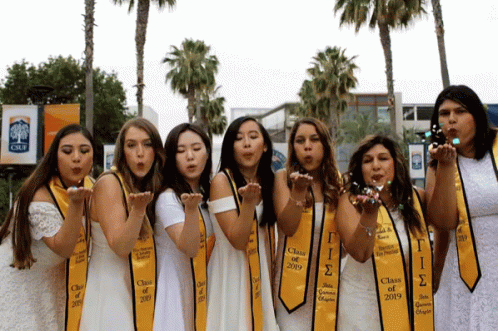 College Girlfriends Confetti Celebration GIF