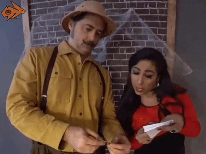 Colonel Mustard Showing Card GIF