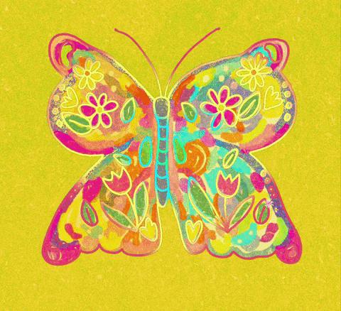 Color Changing Beautiful Butterfly GIF