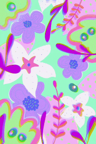 Color Changing Glimmering Flower Blooms GIF
