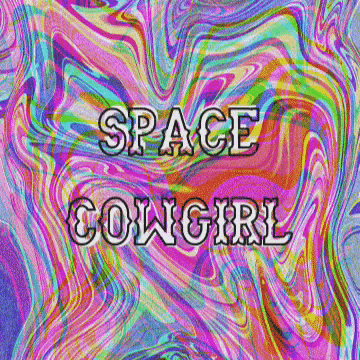 Color Changing Space Cowgirl Twirl GIF