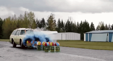 Color Changing Space Wagon Water Explosion GIF