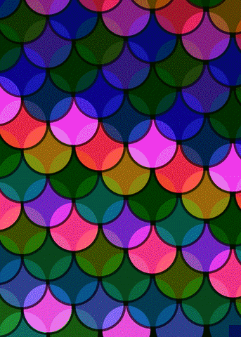 Color Changing Waving Rainbow Mermaid Scale GIF